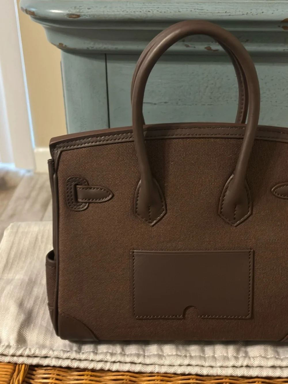 Canvas cargo style handbag H style BK - Picture 4 of 13